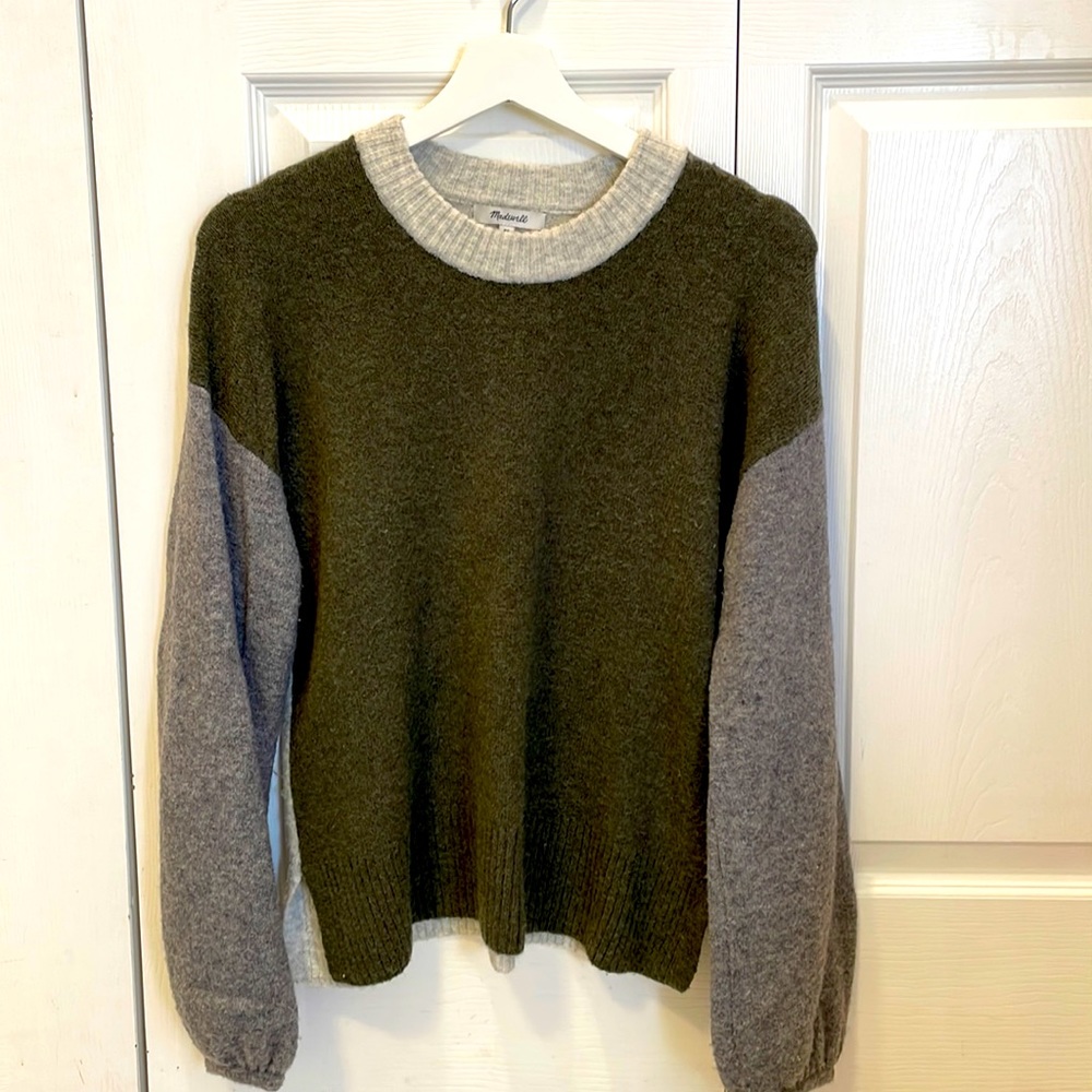 Madewell Two Tone Crew Neck Sweater